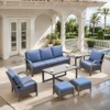 Belord 7PCS Outdoor Patio Furniture Set, All Weather Brown Wicker Outdoor Conversation Set with Couch, Patio Chair, Ottoman, Coffee Table, Side Table - 2 of 4