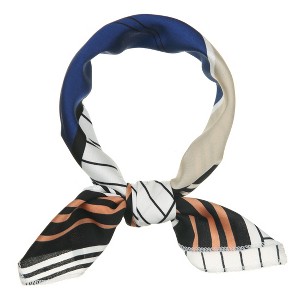 Allegra K Women's Stripe Print Square Neck Wrap Scarves Head Scarf Kerchief Neckerchief 1 Pc - 1 of 4