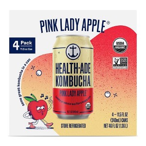 Health-Ade Pink Lady Apple Kombucha - 4ct/11.5 fl oz Cans - 1 of 4