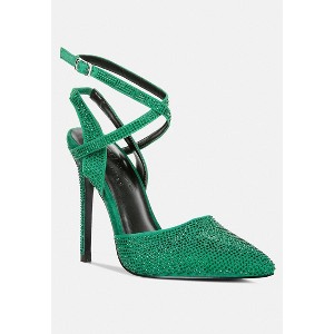 CHARMER Rhinestone Embellished Stiletto Sandals - 1 of 4
