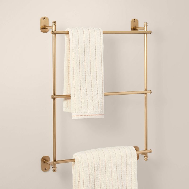Wall-Mounted Brass Ladder Towel Rack Antique Finish - Hearth &#38; Hand&#8482; with Magnolia, 4 of 9