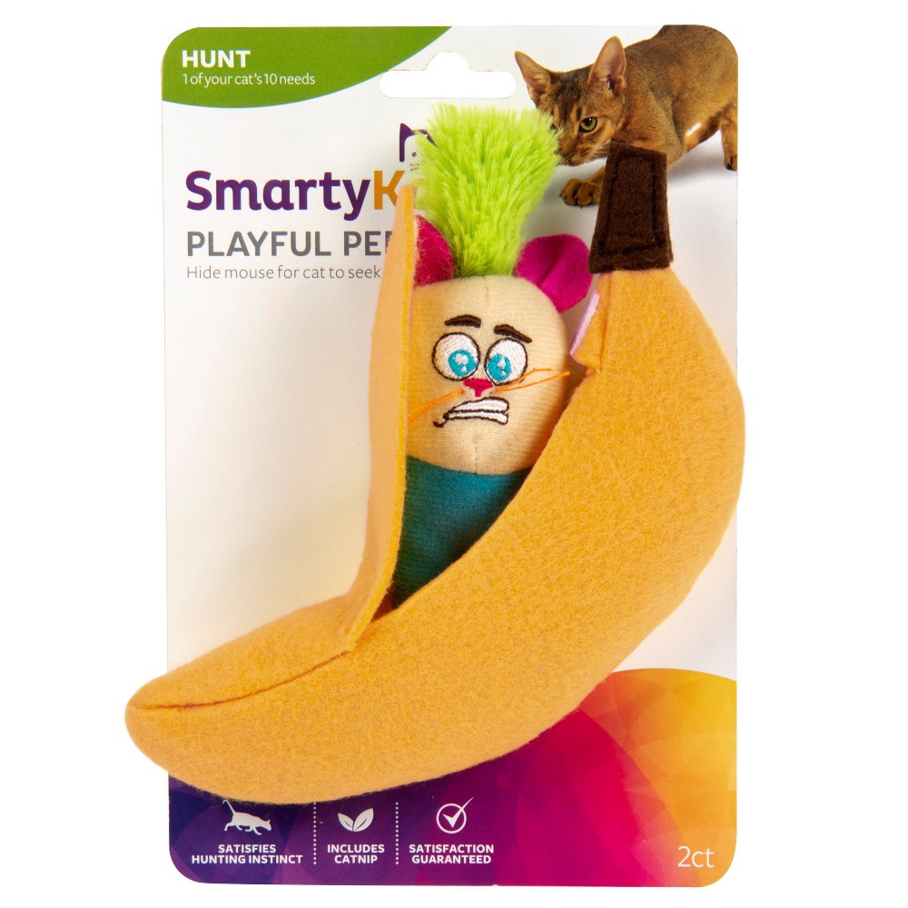 SmartyKat Playful Peeker Mouse & Banana Cat Toy Set - 2ct