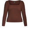 Women's Plus Size Mysteria Top - chocolate | CITY CHIC - 4 of 4