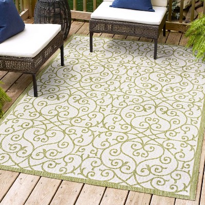 JONATHAN Y Madrid Vintage Filigree Textured Weave Indoor/Outdoor Area Rug