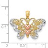 Black Bow Jewelry 14k Yellow & Rose Gold with White Rhodium 25mm Heart Butterfly Pendant - 3 of 4