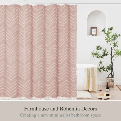LunaLulinlk Pink Boho Shower Curtains