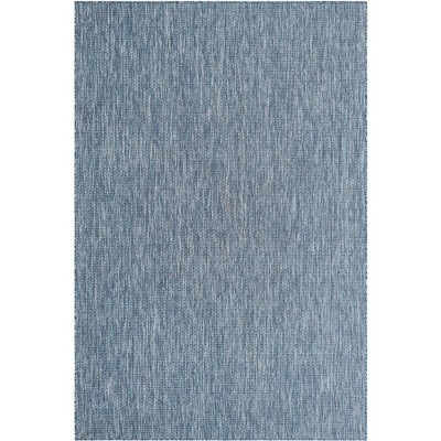 Navy Blue Synthetic Flat Woven Reversible Outdoor Rug 6' x 9'