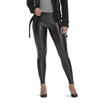 Women's Leatherette High Rise Leggings - HUE