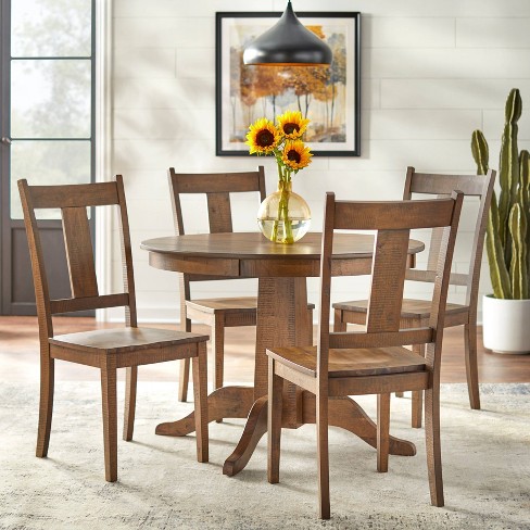 5pc Athens Round Dining Set Walnut Lifestorey