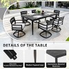 7-Piece Outdoor Dining Set, 6 Swivel Rockers and Marble-Look Sintered Stone Top Dining Table, Aluminum Chairs with Foam Cushions-Coolbibila - 3 of 4