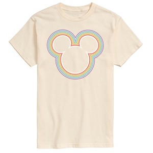 Men's - Disney - Mickey Logo Rainbow Outline Short Sleeve Graphic T-Shirt - 1 of 4