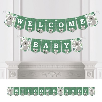 Big Dot of Happiness Koala Cutie - Bear Baby Shower Bunting Banner - Party Decorations - Welcome Baby