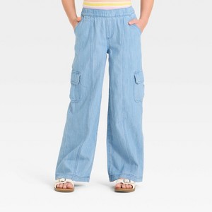 Girls' Pull-On Wide Leg Cargo Pants - Cat & Jack™ - 1 of 3