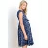 Hello Miz Women's Floral Lace Maternity Dress with Ribbon - 2 of 4