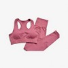 Anna-Kaci Active Women's Seamless Ribbed Workout Set with High Waist Leggings and Racerback Sports Bra - 2 of 4
