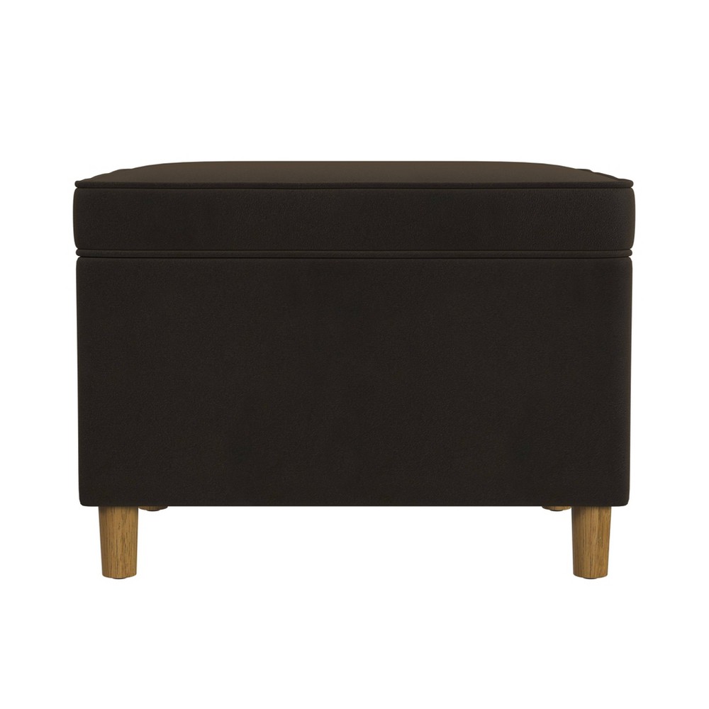 Photos - Pouffe / Bench 24" Dinah Storage Ottoman Chocolate Brown - HomePop Chocolate Brown Velvet