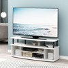 Furinno Modern TV Cabinet Large Entertainment Center Hold up to 55" TV with Open Storage Shelves White/Black - 2 of 4