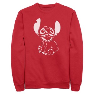 Men's Lilo & Stitch Negative Black and White Sweatshirt - 1 of 4