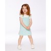 Deux par Deux Girl Terry Cloth Dress Turquoise and Off-White - 3 of 4