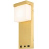 Cal Lighting LA-8034 Getafe Metal Led Bedside Wall Sconce with Rocker Switch and 2 USB Charging Ports, Gold - 2 of 4