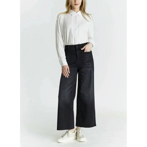 Women's High Rise Wide Leg Jeans - Oat New York - 1 of 3