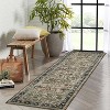 Acekool 5x7 Washable Area Rug, Non-Slip, Ultra Thin Vintage Floral Farmhouse Carpet, Soft Stain Resistant Accent Rug for Living Room, Taupe - 3 of 4