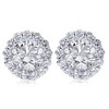 Pompeii3 1.55Ct Diamond Studs & Earring Halo Jackets 14K White Gold - 2 of 4