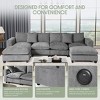WestinTrends Augusta 128" Chenille Modular U-Shaped Sectional Couch and Chaise With USB/Type-C Ports and Side Pockets - 4 of 4