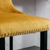 Sapphtopaz Wing Back Bar Stools Set Upholstered Barstools with Button Tufting and Wood Legs, High Dining Chairs for Kitchen, Living Room - 4 of 4