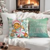 Merry Christmas Gingerbread Man Decorative Throw Pillow Covers 18 x 18 Set of 4 - 3 of 4