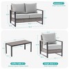 Sonkuki Outdoor Furniture Set Patio Conversation Sofa with Coffee Table Set, All-Weather PE Rattan Couch with Cushion - 3 of 4