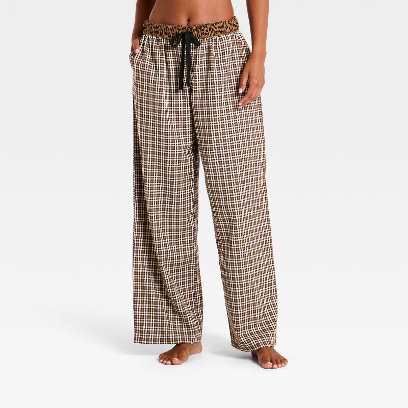 Women's Flannel Pajama Pants - Wild Fable™ Brown XXS