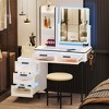 Vlsrka Makeup Vanity With RGB Mirror &  Charging Station,Gray - 3 of 4