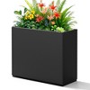 TOAOTBNBO Metal Planters with Drainage Holes, Tall Planter with Removable Shelf, Outdoor Planter Pots for Garden and Porch, Black - 2 of 4