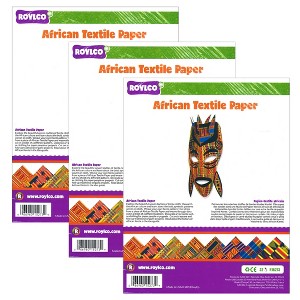 Roylco® African Textile Paper, 8-1/2" x 11", 32 Sheets Per Pack, 3 Packs - 1 of 2