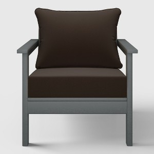 WestinTrends Avalon Gray Outdoor Modern HDPE Patio Club Chair with Deep Seat Cushions - 1 of 4