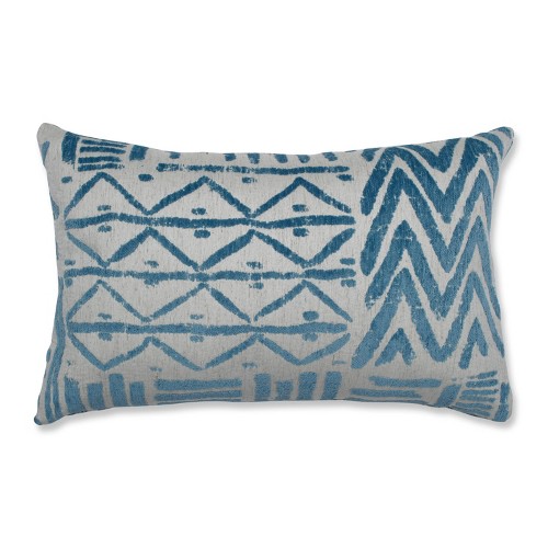 11.5"x18.5" Bissau Diamond Lumbar Throw Pillow Blue - Pillow Perfect