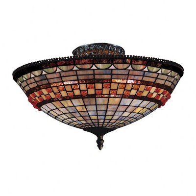 Elk Home Dan-Y-Bryn 3 - Light Semi-Flush Mount in  Classic Bronze