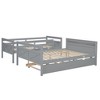CAVINAS Twin over Full Bunk Bed Pine Bed Frame with Slide, 2 Drawers and Storage Stairs for Bedroom - 3 of 4