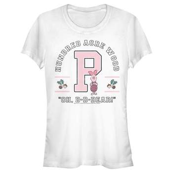 Juniors Womens Winnie the Pooh Collegiate Piglet T-Shirt