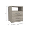 NicBex Nightstand with 2 Drawers and Metal Handles Contemporary Bedside Table with Open Shelf for Bedroom,Living Room - 3 of 4