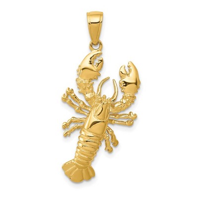 Black Bow Jewelry 14k Yellow Gold Large Lobster Pendant