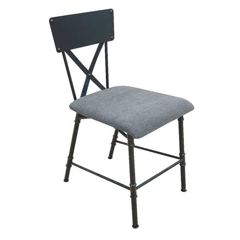 16&#34; Brantley Office Chair Gray Fabric/Gunmetal Finish - Acme Furniture, 1 of 8