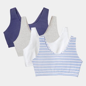 Fruit of the Loom Women's Tank Style Cotton Sports Bra 4-Pack - 1 of 4