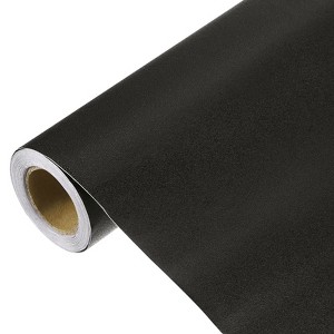 Unique Bargains Wallpaper, Peel and Stick Wallpaper Contact Paper Solid Color Vinyl Self-Adhesive Wall Paper Decorative Black 118" x 15.7" - 1 of 4