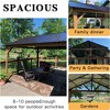 DOMETOUR 12'x14' Hardtop Gazebo Outdoor Aluminum Gazebo with Galvanized Steel Gable Canopy for Patio Decks Backyard (Yellow-Brown) - 2 of 4