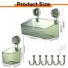 Unique Bargains Wall Mount Strong Suction Cup Shower Caddy with Hooks 3 Pcs - 2 of 4