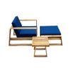 Acacia Wood Outdoor Lounge Set - Chair & Ottoman, Perfect for Patios, Balconies, and Gardens - 4 of 4