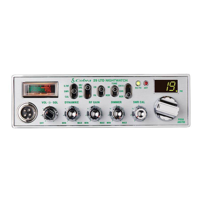 Cobra 40-Channel AM/FM CB Radio with NightWatch® and Microphone, Chrome Face, 29 NW LTD Classic™, 2 of 8