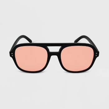 Women's Solid Metal Oversized Square Sunglasses - Wild Fable™ Black